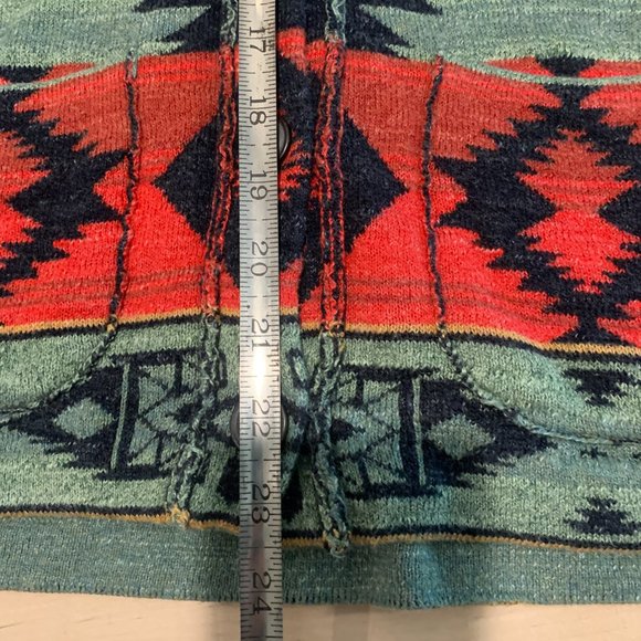 Ralph Lauren Denim Supply Geometric Shawl Cardigan Aztec Southwest - Picture 7 of 11